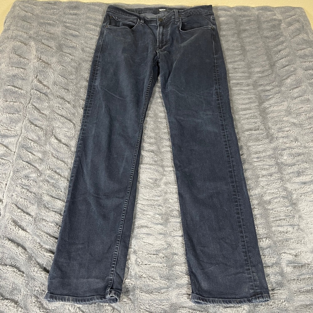 Hudson Byron Straight Mens Jeans 36 Dark Wash Stretch Denim Blue AP049